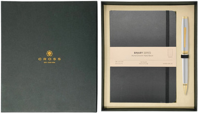 CROSS Coventry Chrome Medalist Pen With Note Book Pen Gift Set(Pack of 2, Ink Color - Black)