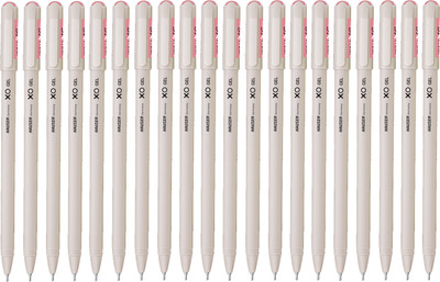 HAUSER XO Gel Pen | Sleek Body & Minimalistic Design With Matt Finish Gel Pen(Pack of 20, Ink Color - Red)