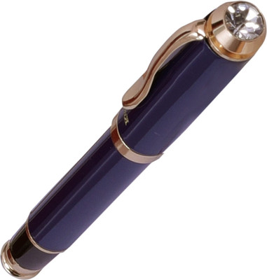 Krink KNP_PEN_R047 Unique Design with blue/ golden Color Combination Metal Body Roller Ball Pen(Ink Color - Blue)