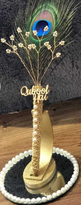Qubool hai Beautiful red rose and gold plated white feather nikah customize pen Ball Pen(Ink Color - Blue)