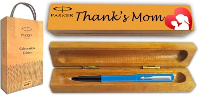 PARKER BETA NEO Blue CT BP With Wooden Thank's Mom Wishing Gift Box and Gift Bag Ball Pen(Ink Color - Blue)