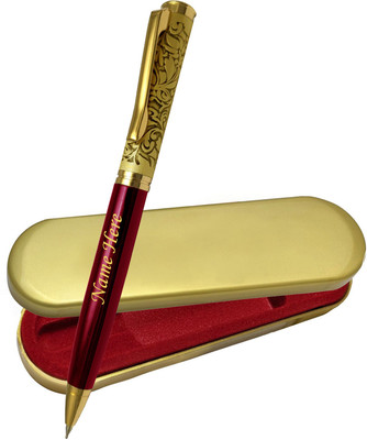 UJJi Antique Design Maroon Colour with Gold Clip Brass Material Ball Pen(Ink Color - Blue )