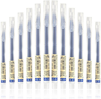 triple paper Office Stationery Blue Water Based Pen Solid Color Pens Pack of 12 Ink Cartridge Roller Ball Pen(Pack of 12, Ink Color - Blue)