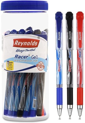 Reynolds Racer Gel Pen(Pack of 20, Ink Color - Blue, Black and Red)