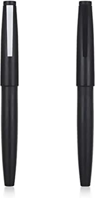 Ledos 2 PCS JINHAO 80 Fiber Matte Charcoal Black Fine Nib , With Converter Fountain Pen(Pack of 2, Converter system)