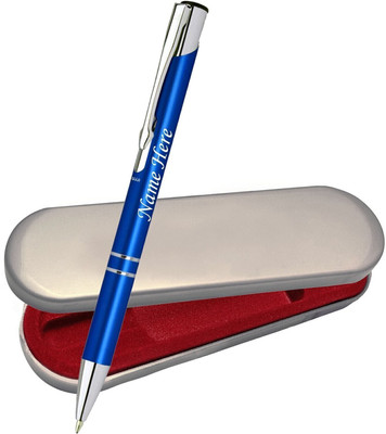 UJJi Name Print Blue Color Metal Retractable Ball Pen(Ink Color - Blue )