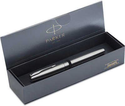 PARKER Frontier Stainless Steel, Chrome Trim Fountain Pen(Ink Color - Blue)