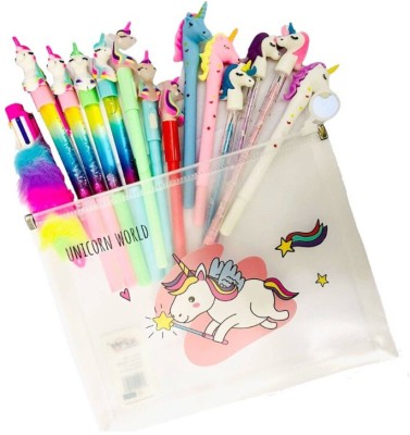 boombasket Glitter Pen for Kids Gel Pen(Pack of 15, Blue)
