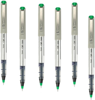 OHTO Cansee 0.7mm Green Color, Comes with 0.7 mm Tip Size Free Ink Roller Pen Gel Pen(Pack of 6, Ink Color - Green INK MADE IN JAPAN)