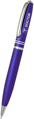 UJJi Gift for Doctor with Pen Two Ring Matte Blue Ball Pen(Ink Color - Blue)