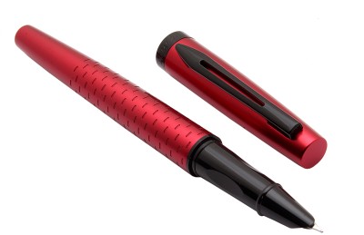 Ledos Dikawen 8076 Imperial Red Metal Body Black Trims Hooded Fine Nib Fountain Pen(Converter System)
