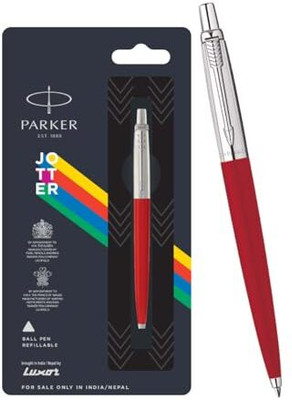 PARKER Jotter Standard, Chrome Trim, Red Body Colour Ball Pen(Ink Color - Blue)