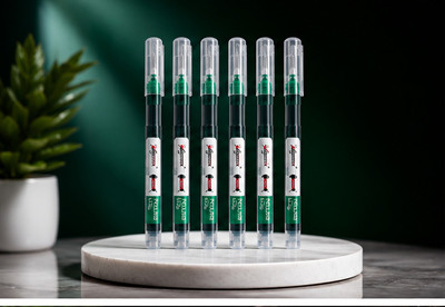 Amito Enterprises Classic Gel Pen(Pack of 6, Ink Color - Green)