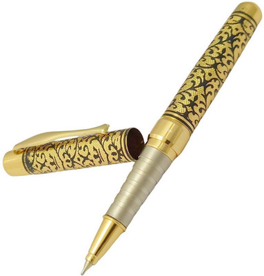 UJJi Mini Size Pen with Antique Design Golden Roller Ball Pen(Ink Color - Gold)