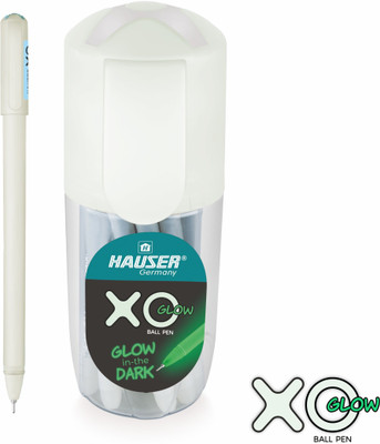 HAUSER XO Glow in Dark Ball Pen Pack of 20 in Pen Shape Jar Packaging Ball Pen(Pack of 20, Ink Color - Blue)