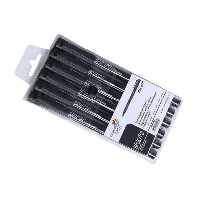 BRuSTRO Professional Pigment Based Technical Fineliner Pen(Pack of 6, Ink Color - Black)