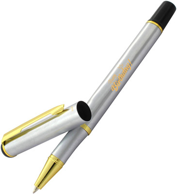 UJJi Happy Birthday Pen Steel Dull Chrome Gold Part Roller Ball Pen(Ink Color - Blue )