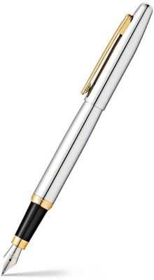 SHEAFFER 9422 VFM Chrome With Gold Trim Premium (Medium Nib) Fountain Pen(Ink Color - Blue & Black)