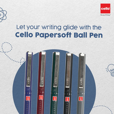 Cello Papersoft Ball Pen(Pack of 3, Ink Color - Blue)