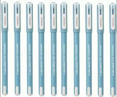UNOMAX Geltron Pop Gel Pen(Pack of 10, Ink Color - Blue)