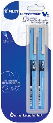 PILOT V5 Pen (Pack of 2 )Blue Roller Ball Pen(Pack of 2)