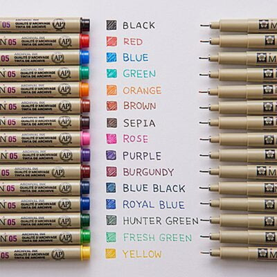SAKURA Pigma Micron Pens Color In 05 Tip,Multi-coloured Fineliner Pen(Pack of 16, Ink Color - MULITCOLOR)