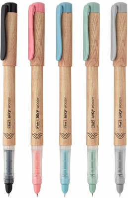 FLAIR Inky Series Woody Fountain Pen(Pack of 5, Ink Color - Blue)