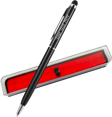 UJJi Name Pen in Extra Slim Design Black Metal with Stylus for Touch Screen Multi-function Pen(Ink Color - Blue )