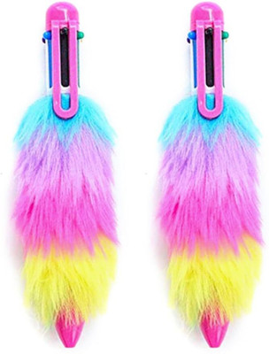 Vadhavan Unicorn Rainbow Fur 6 in 1 multicolour pen Ball Pen(Pack of 2, Ink Color - Multicolor)