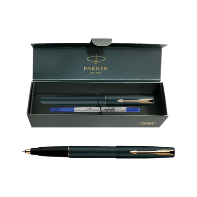 PARKER Frontier Matte Black, Gold Trim Roller Ball Pen(Ink Color - Blue)