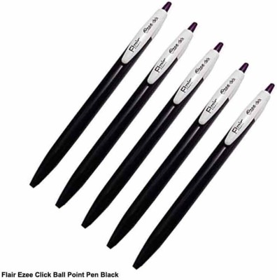 KIAAN MART Flair Easy Click ball Pen | Black Ball Pen(Pack of 5, Black)
