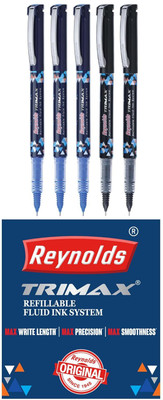 Reynolds Trimax Roller Ball Pen(Pack of 5, Ink Color - Multicolor)