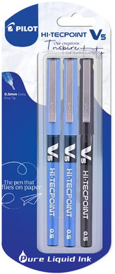 Pilot V7 Hi - Techpoint Pen(Pack of 3, Ink Color - Blue, Black)