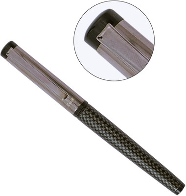 Krink KNP_PEN_R014 Unique Design with Black/ grey Color Combination Metal Body Roller Ball Pen(Ink Color - Blue)