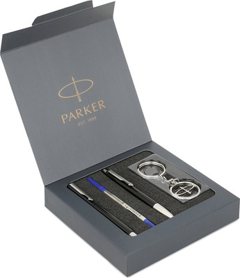 PARKER Vector Standard Roller Ball Pen & Ball Pen With Parker Keychain Pen Gift Set(Pack of 2, Ink Color - Blue)
