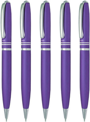 UJJi Two Ring Matte Violet Colour Twist On & Off Ball Pen(Pack of 5, Ink Color - Purple)