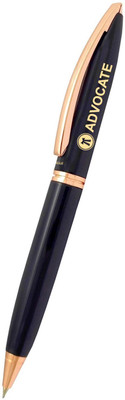 UJJi Advocate Logo Gloss Black with Rose Gold Part Metal Ball Pen(Ink Color - Blue)