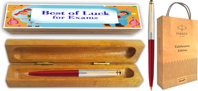 PARKER GALAXY STANDARD GT BP With Wooden Best Of Luck For Exam Gift Box & Gift Bag Ball Pen(Blue)