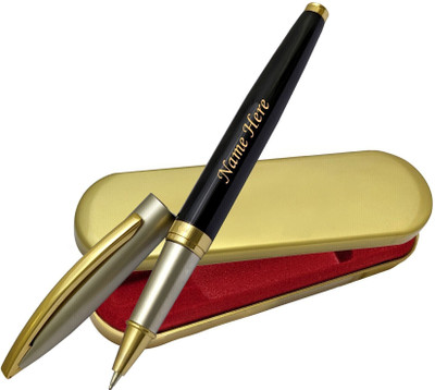 UJJi Name Pen in Half Nickel Satin Colour Body Roller Ball Pen(Ink Color - Blue )