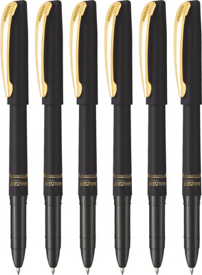 HAUSER Aspire Metal Smooth Ink Flow Longest Writing Fine Writing Ball Pen(Pack of 6, Ink Color - Blue)