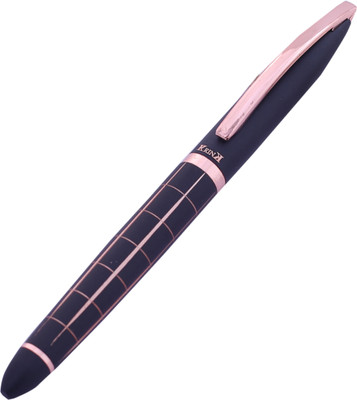 Krink KNP_PEN_R020 Unique Design with black Color Combination Metal Body Roller Ball Pen(Ink Color - Blue)