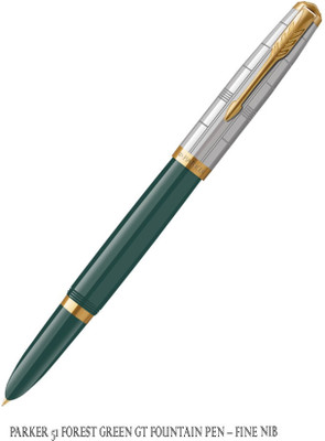 PARKER 51 FOREST GREEN GT FOUNTAIN PEN – FINE NIB Fountain Pen(Ink Color - Blue)