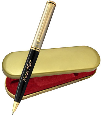 UJJi Brass Material Half Nickel Satin with Name Print Ball Pen(Ink Color - Blue )
