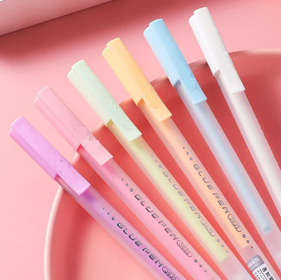 RINGHAS GLUE PEN Gel Pen(Pack of 6, Ink Color - Multicolor)