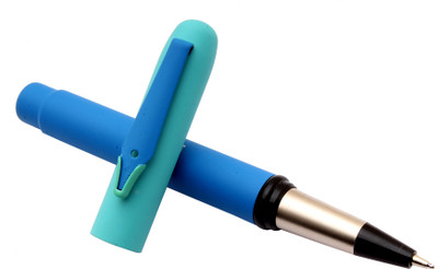 Ledos Unique Magnetic Cap Matte Blue & Sky Blue Metal Body Ball Pen(Ink Color - Blue Refill)