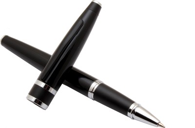 Ledos CR 888 Shine Black Metal Body With Chrome Trims Roller Ball Pen(Ink Color - Blue Refill)