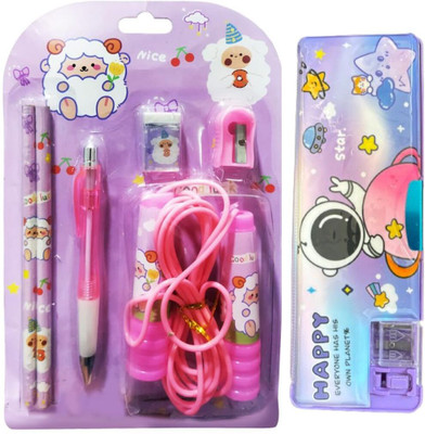 Teakwood Space Space Art Plastic Pencil Box(Set of 1, Pink)