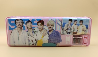 Paper Bear BTS BTS Art Plastic Pencil Box(Set of 1, Pink)