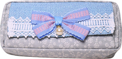 right pouch No Art Polyester Pencil Box(Set of 1, Blue)