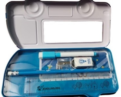 KOHLISHOP 692 Bus Art Metal Pencil Box(Set of 1, Blue)
